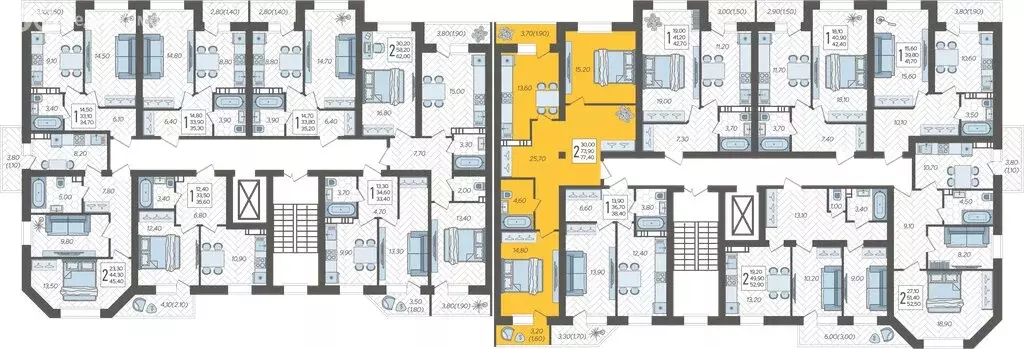 2-комнатная квартира: Горячий Ключ, улица Ярославского, 100В (77.4 м) - Фото 2