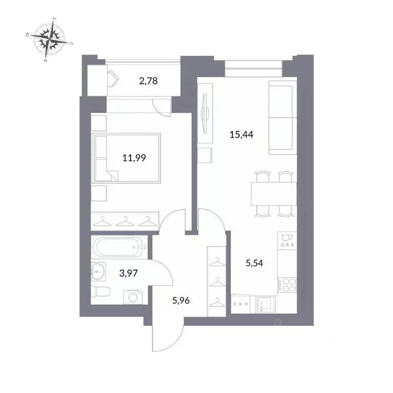 2-к кв. Новосибирская область, Новосибирск ул. Державина, 50 (45.7 м) - Фото 0