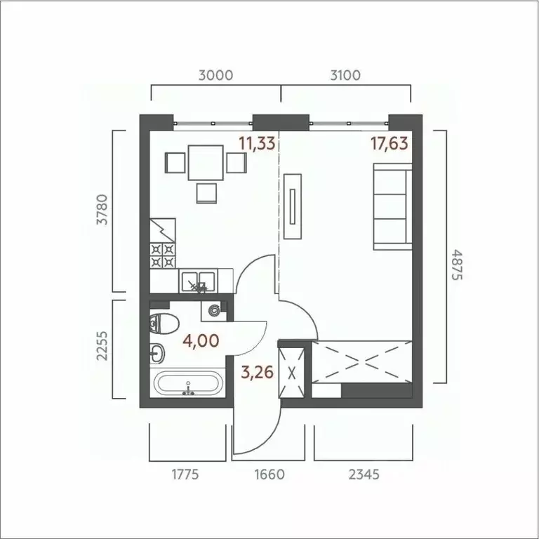 1-к кв. Иркутская область, Иркутск ул. 6-я Советская, 2 (36.22 м) - Фото 0