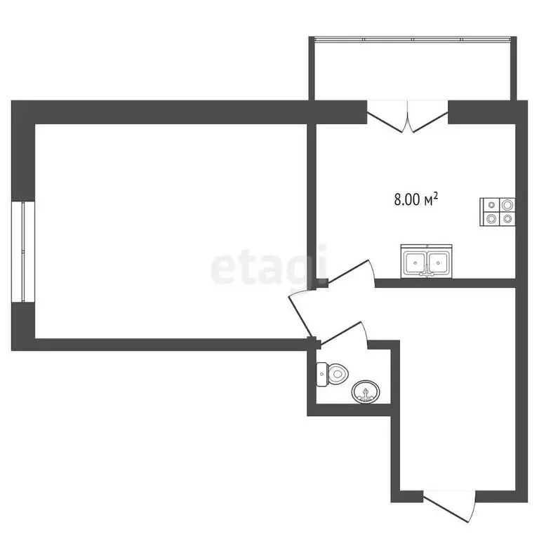 1-комнатная квартира: Меленки, улица Кирова, 53 (30 м) - Фото 0