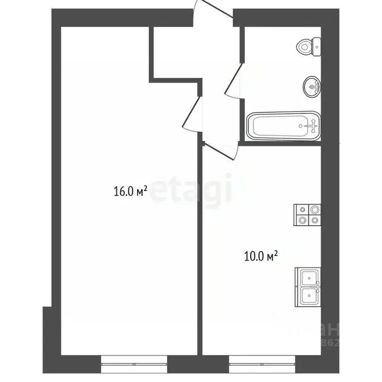 1-к кв. Калужская область, Калуга ул. Георгия Амелина, 25 (33.6 м) - Фото 2