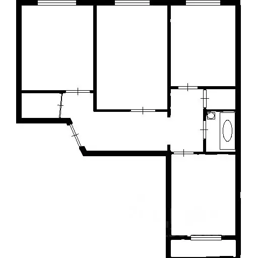 3-к кв. Самарская область, Тольятти 12-й кв-л, бул. Гая, 23 (67.2 м) - Фото 2