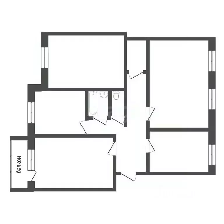 4-к кв. Тюменская область, Тюмень Гилево мкр, ул. Вербная, 1 (77.0 м) - Фото 2