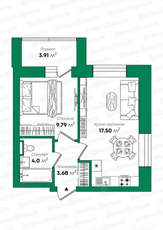 2-к кв. Кировская область, Киров ул. Дмитрия Козулева, 2к2 (36.9 м) - Фото 1