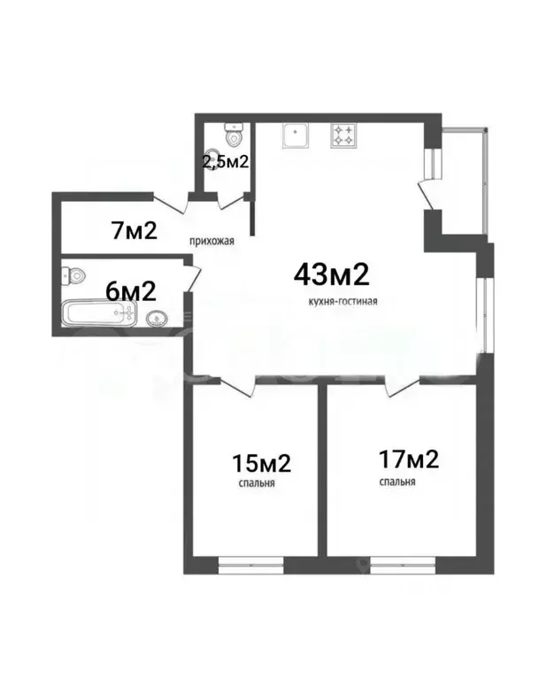 3-к кв. Красноярский край, Красноярск Линейная ул., 122 (92.0 м) - Фото 1
