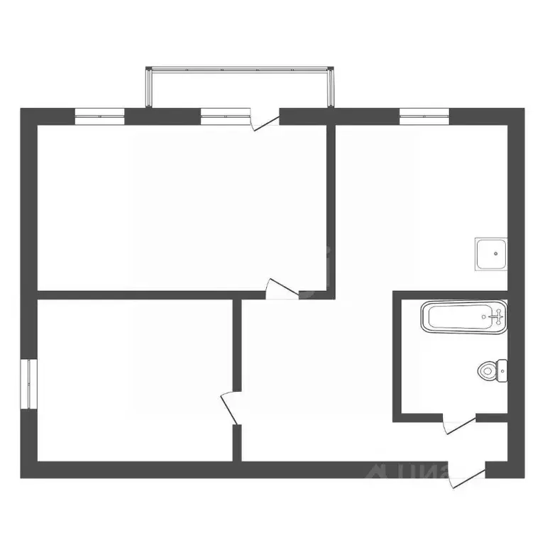 2-к кв. Амурская область, Благовещенск ул. Горького, 97/1 (42.4 м) - Фото 1