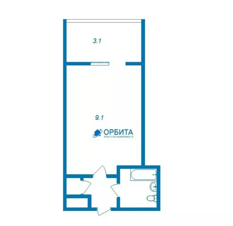 Квартира-студия: Тюмень, улица 30 лет Победы, 77 (16.1 м) - Фото 1