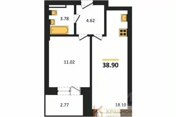 1-к кв. Воронежская область, Воронеж Транспортная ул., 58 (38.9 м) - Фото 0