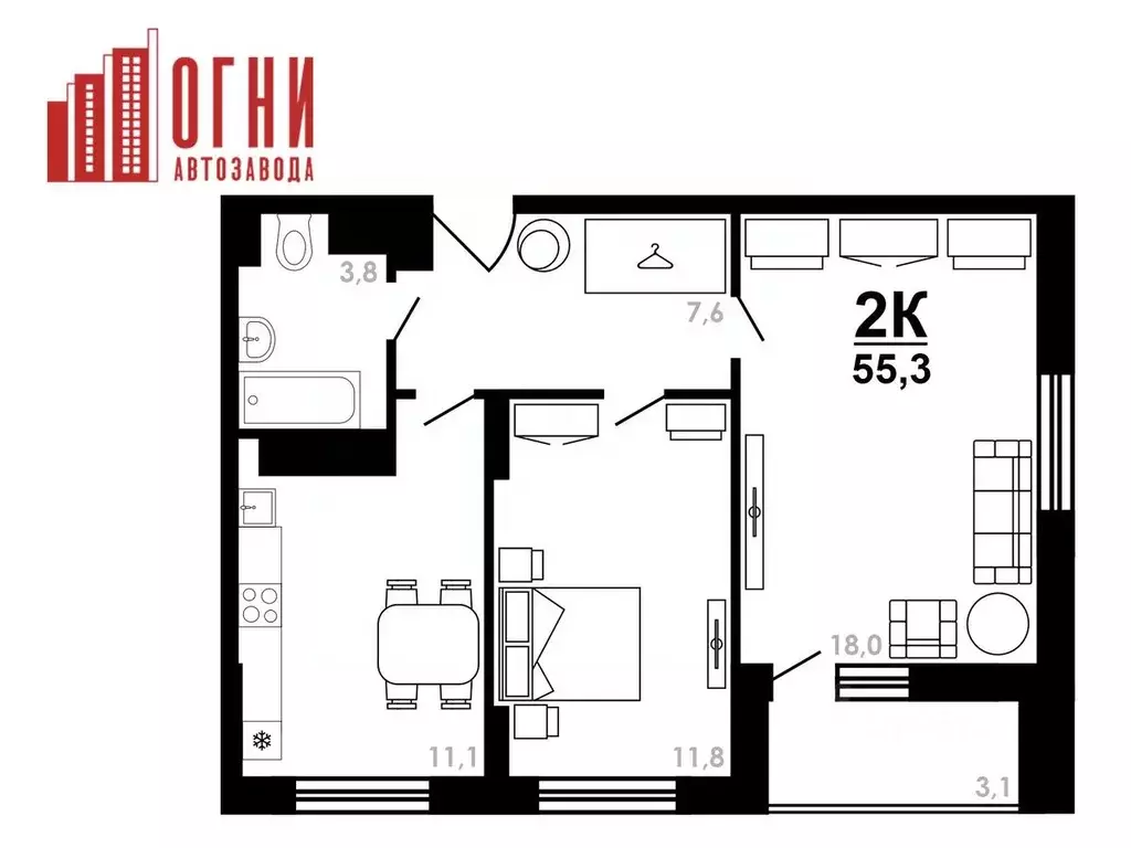 2-к кв. Нижегородская область, Нижний Новгород Коломенская ул., 8к4 ... - Фото 1