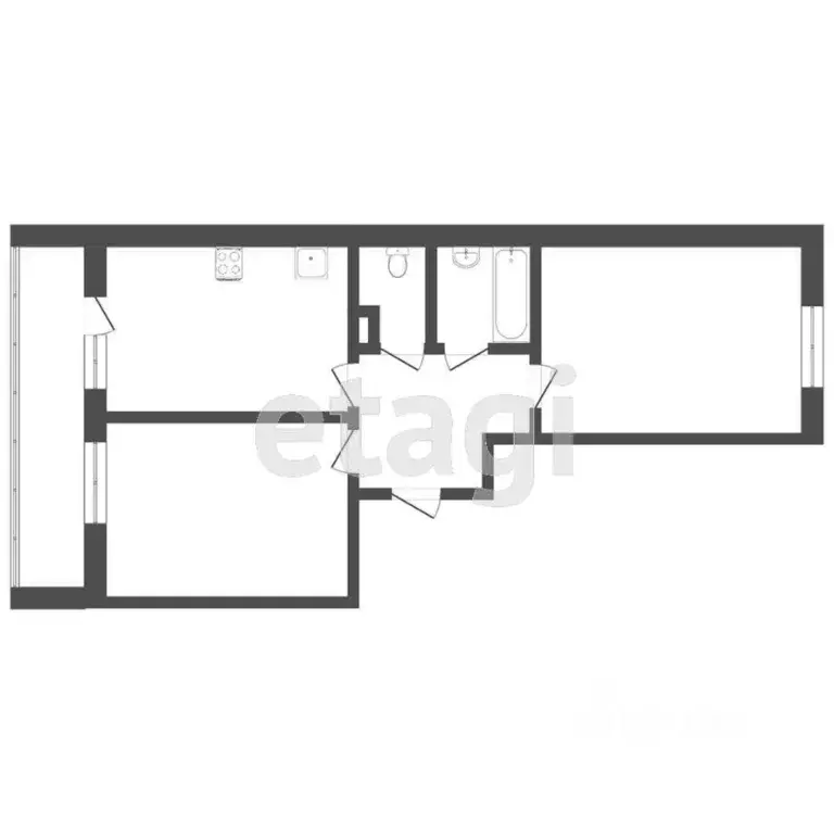 2-к кв. Тюменская область, Тюмень ул. Газопромысловая, 8 (51.9 м) - Фото 2