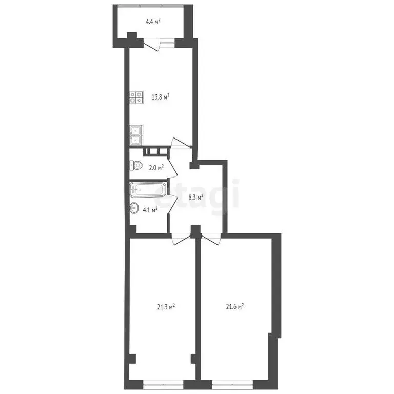 2-комнатная квартира: Абакан, Советская улица, 94 (76 м) - Фото 0