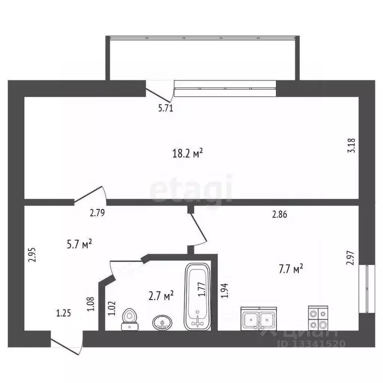 1-к кв. Ульяновская область, Ульяновск ул. Павлика Морозова, 64 (34.3 ... - Фото 2