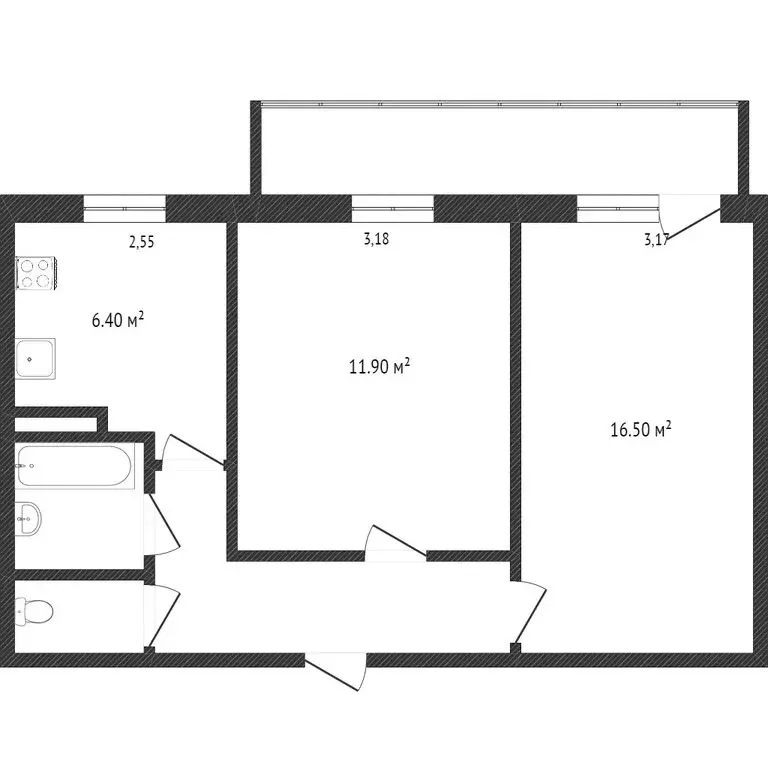 2-комнатная квартира: Белгород, улица 5 Августа, 13Б (51 м) - Фото 1