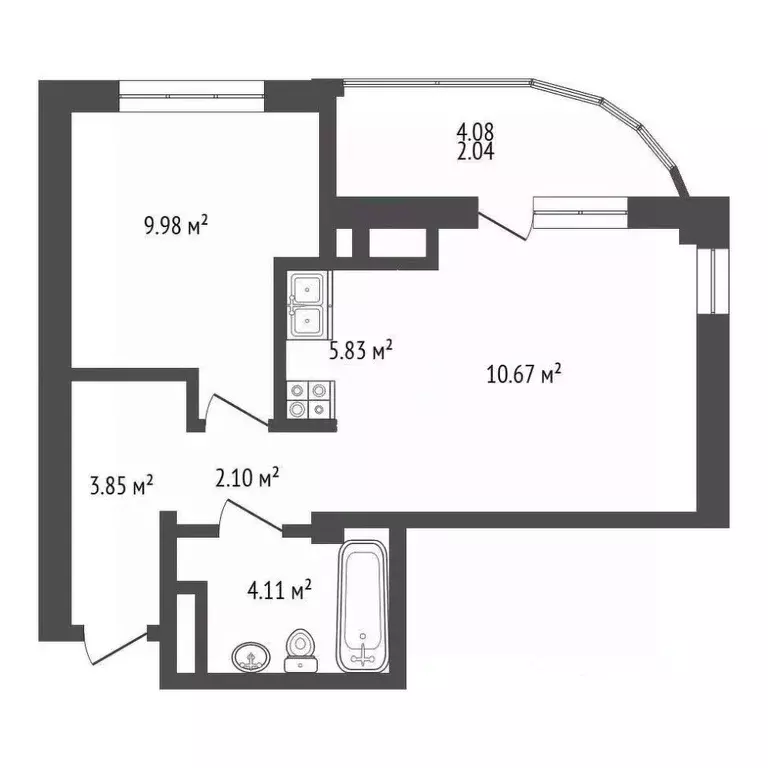 2-к кв. Крым, Алушта ул. Сергеева-Ценского (38.58 м) - Фото 1