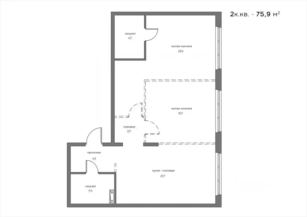 2-к кв. Пензенская область, Пенза Велларт Сити жилой комплекс (75.9 м) - Фото 1