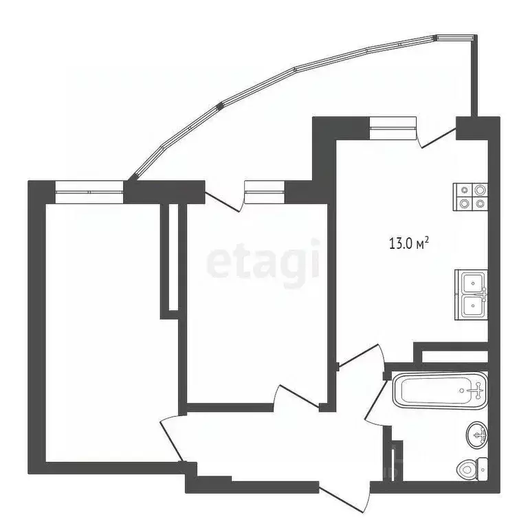 2-к кв. Кировская область, Киров ул. Калинина, 40 (47.1 м) - Фото 1