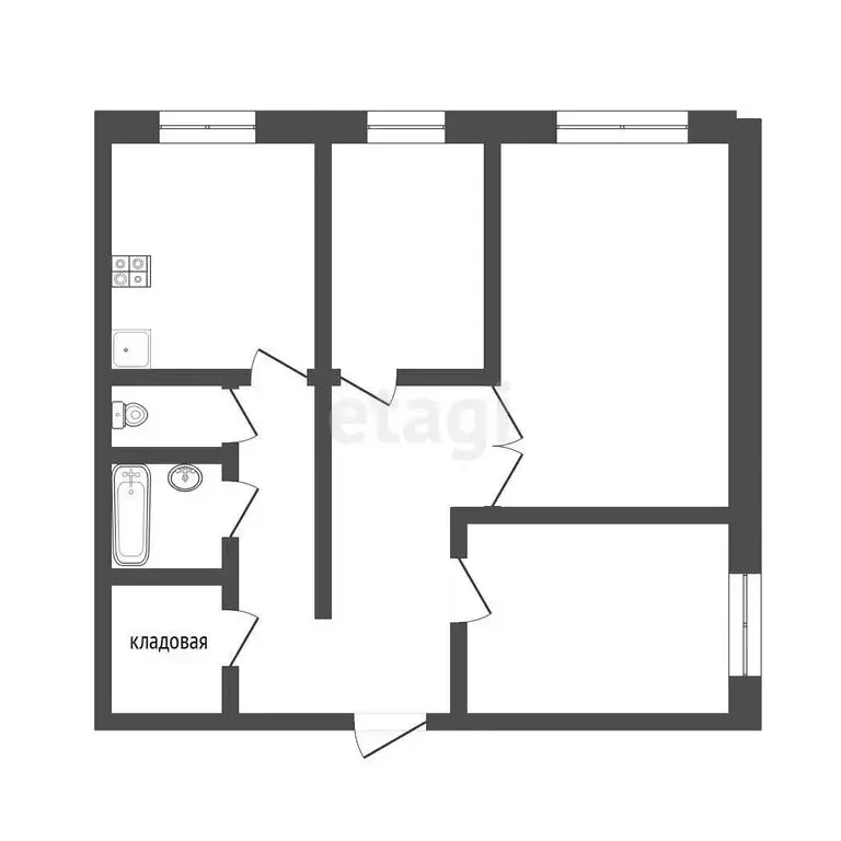 3-комнатная квартира: Ухта, улица Куратова, 10 (63.9 м) - Фото 1