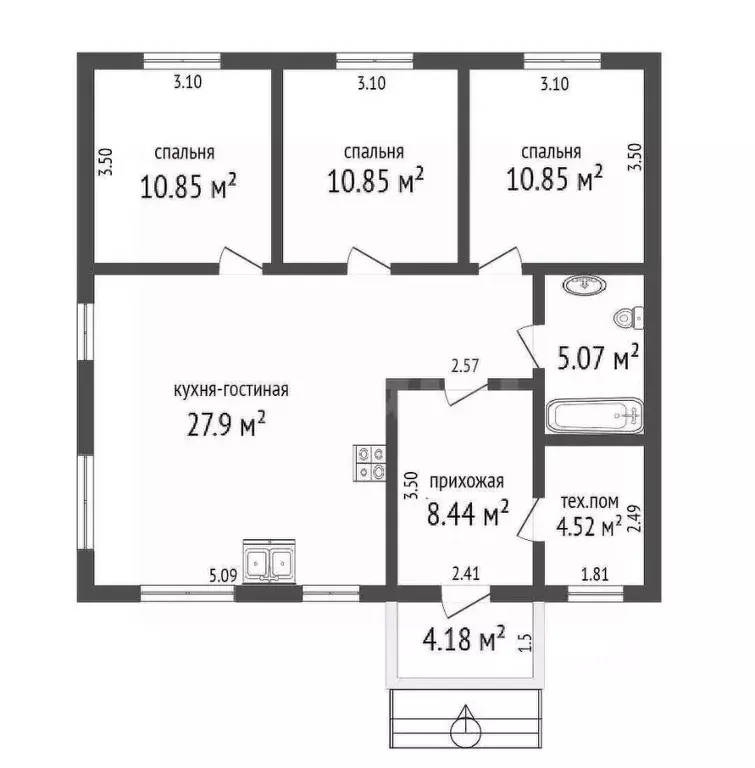 Дом в Вологодская область, д. Ильинское (Октябрьский сельсовет)  (100 ... - Фото 2