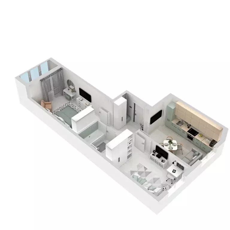 2-комнатная квартира: Екатеринбург, улица Софьи Перовской, 106А (56.37 ... - Фото 2