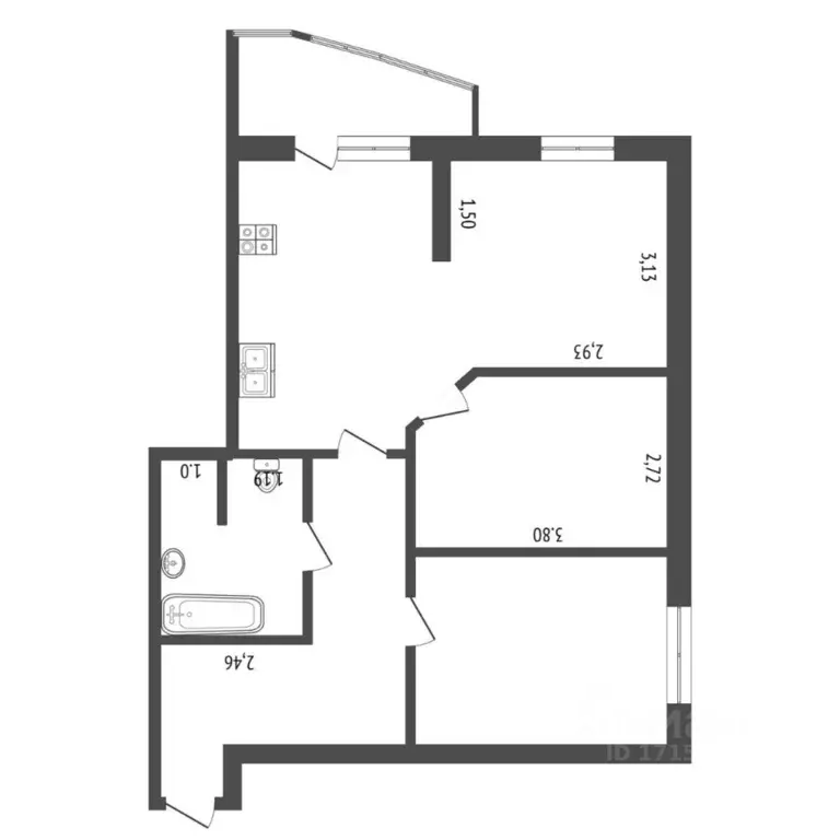 2-к кв. Тюменская область, Тюмень Харьковская ул., 65А (62.0 м) - Фото 2