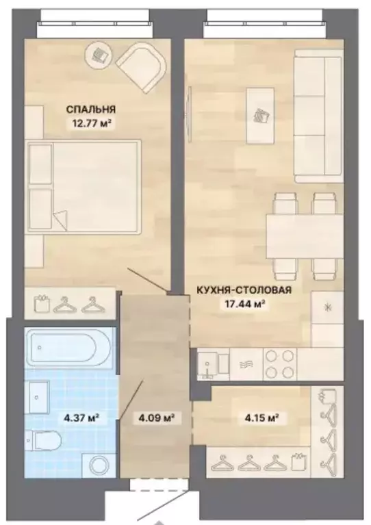 1-к кв. Свердловская область, Екатеринбург Уктус жилрайон, Река. Дом ... - Фото 1