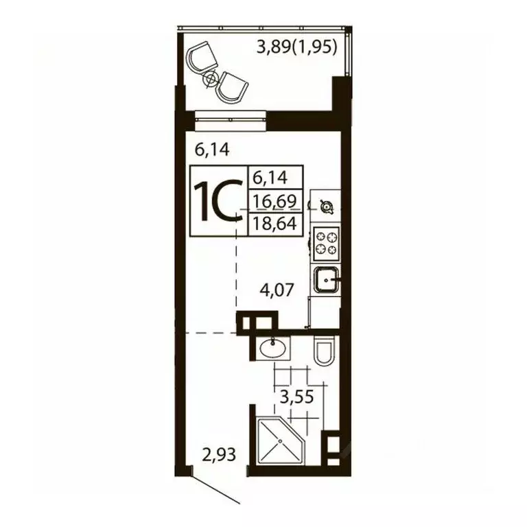 1-к кв. Ростовская область, Ростов-на-Дону ул. Текучева, 370/2 (17.96 ... - Фото 1