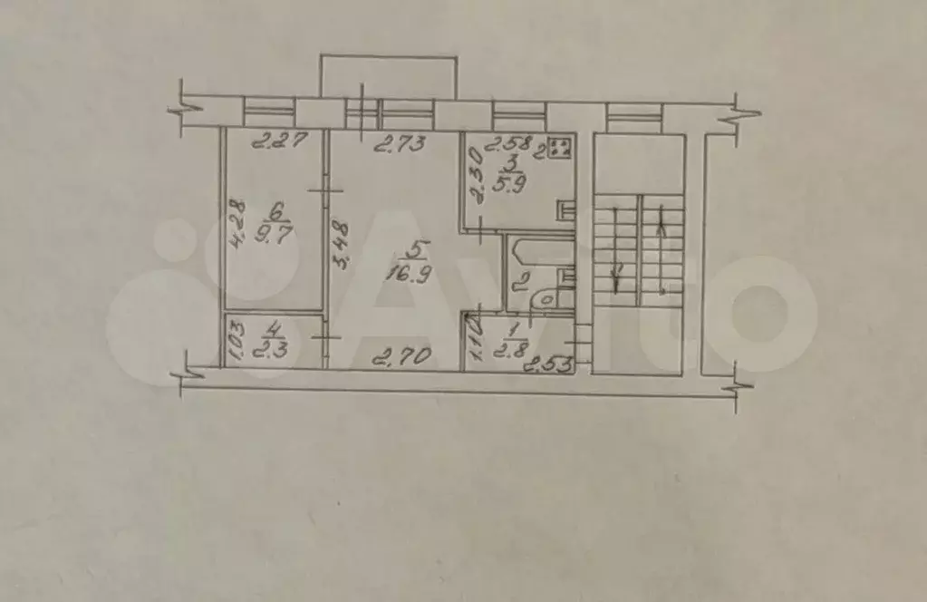 2-к. квартира, 41 м, 3/5 эт. - Фото 0