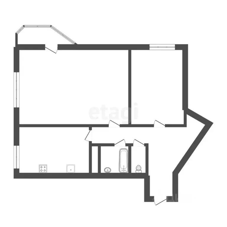2-к кв. Белгородская область, Белгород ул. Есенина, 8а (61.0 м) - Фото 1