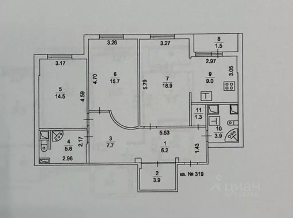 2-к кв. московская область, видное ул. ольховая, 4 (88.2 м) - Фото 1