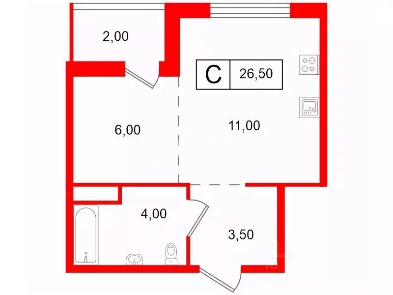 Студия Ленинградская область, Мурино Всеволожский район, просп. ... - Фото 2