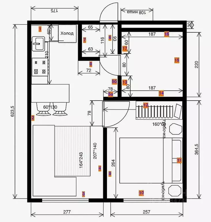 2-к кв. Москва Новохохловская ул., 15к2 (40.0 м) - Фото 1