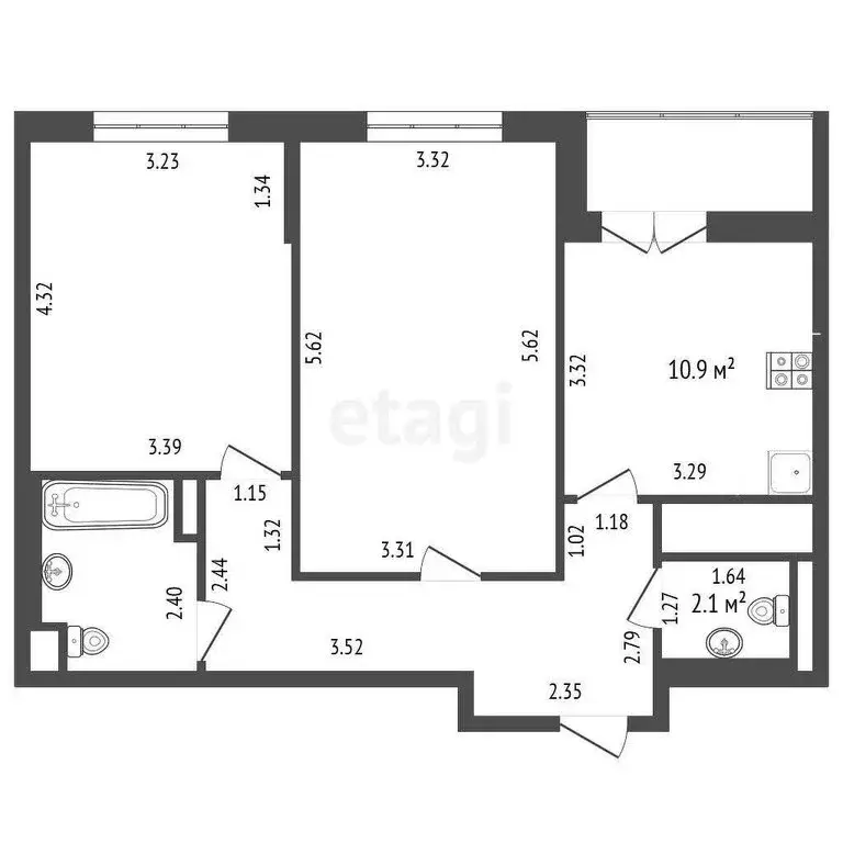 2-комнатная квартира: Москва, Ташкентская улица, 15 (63 м) - Фото 0