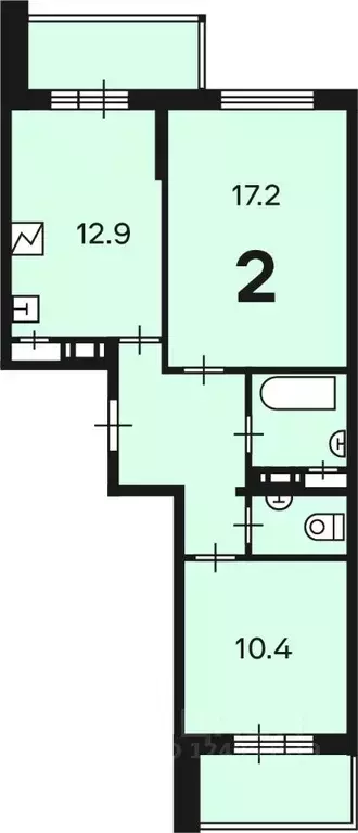 2-к кв. Москва Долгопрудная аллея, 14к1 (53.5 м) - Фото 0