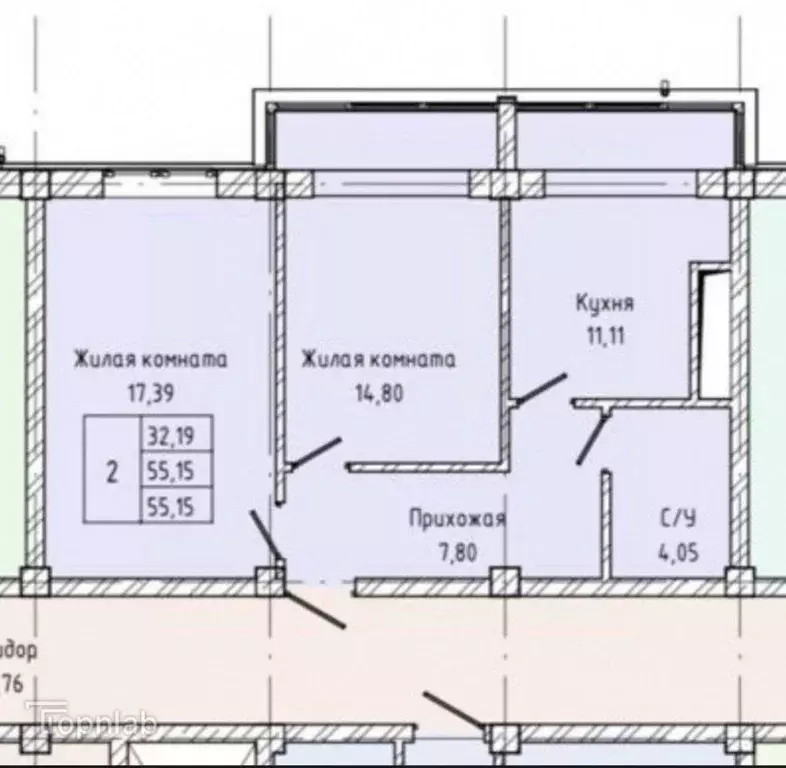 2-к кв. Кабардино-Балкария, Нальчик ул. Солнечная, 8к1 (55.5 м) - Фото 0