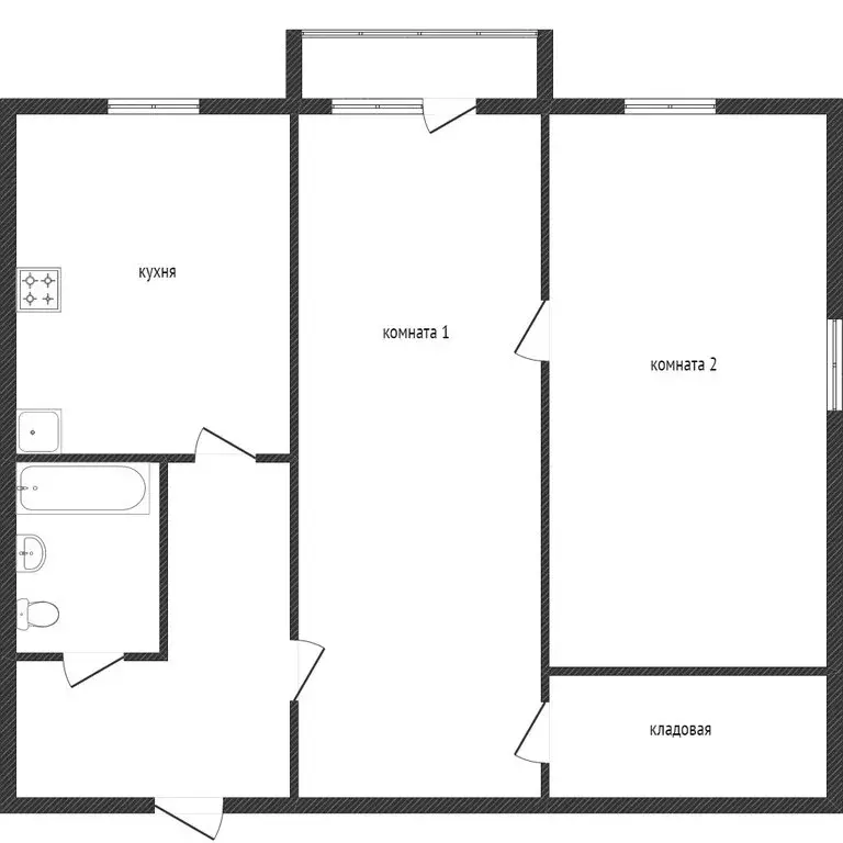 2-комнатная квартира: Златоуст, улица Тургенева, 15 (43.7 м) - Фото 1