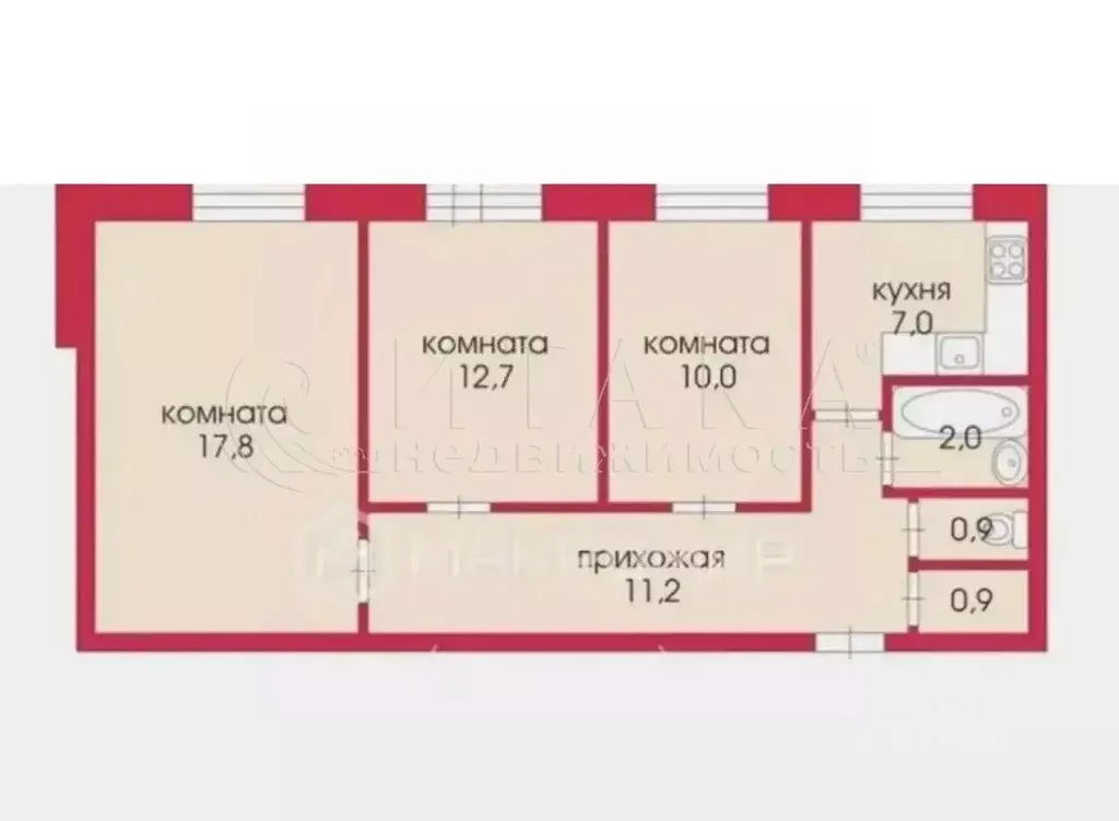 3-к кв. Санкт-Петербург просп. Художников, 4К1 (62.5 м) - Фото 2