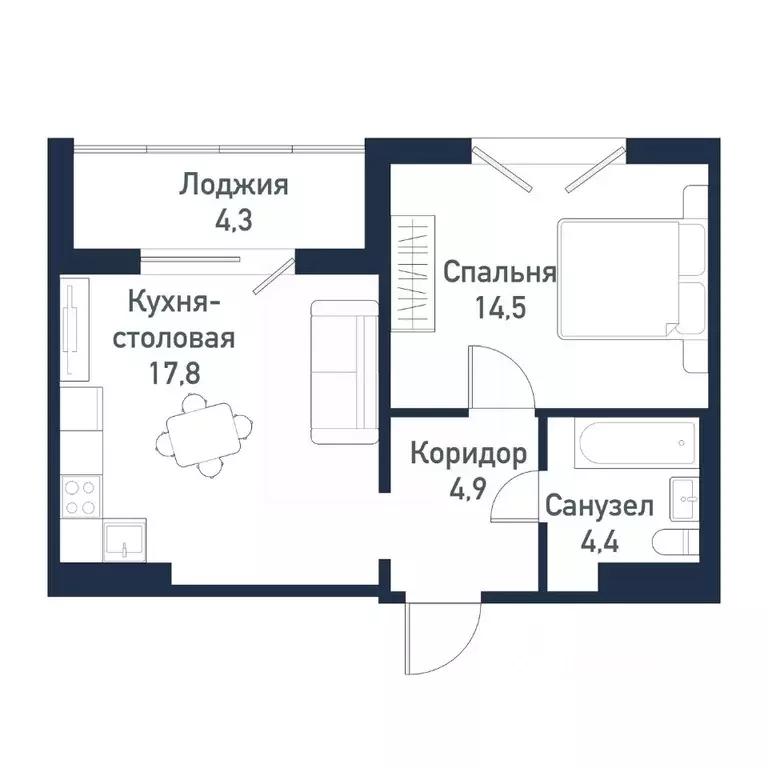 1-к кв. Челябинская область, Челябинский городской округ, пос. ... - Фото 1