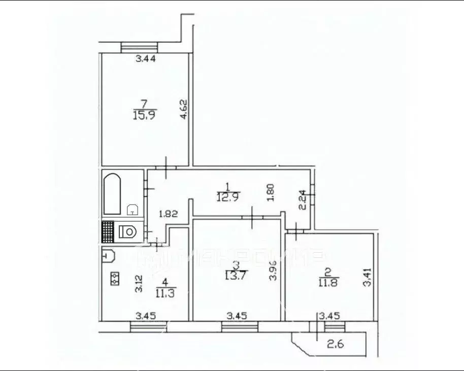 3-к кв. Санкт-Петербург ул. Савушкина, 115К3 (70.1 м) - Фото 2