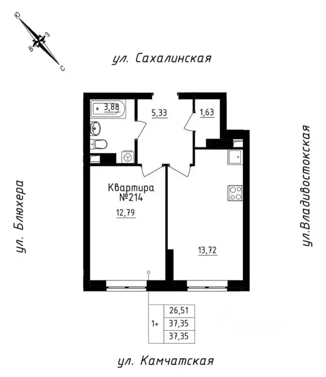 1-к кв. свердловская область, екатеринбург ул. кронштадтская (37.35 м) - Фото 0