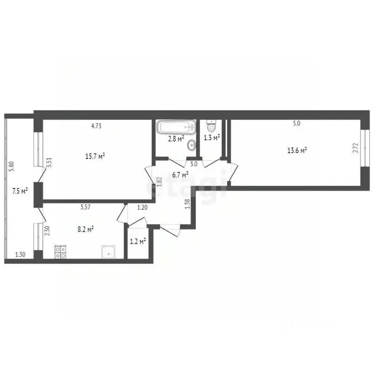 2-к кв. Ростовская область, Ростов-на-Дону просп. 40-летия Победы, 97 ... - Фото 2