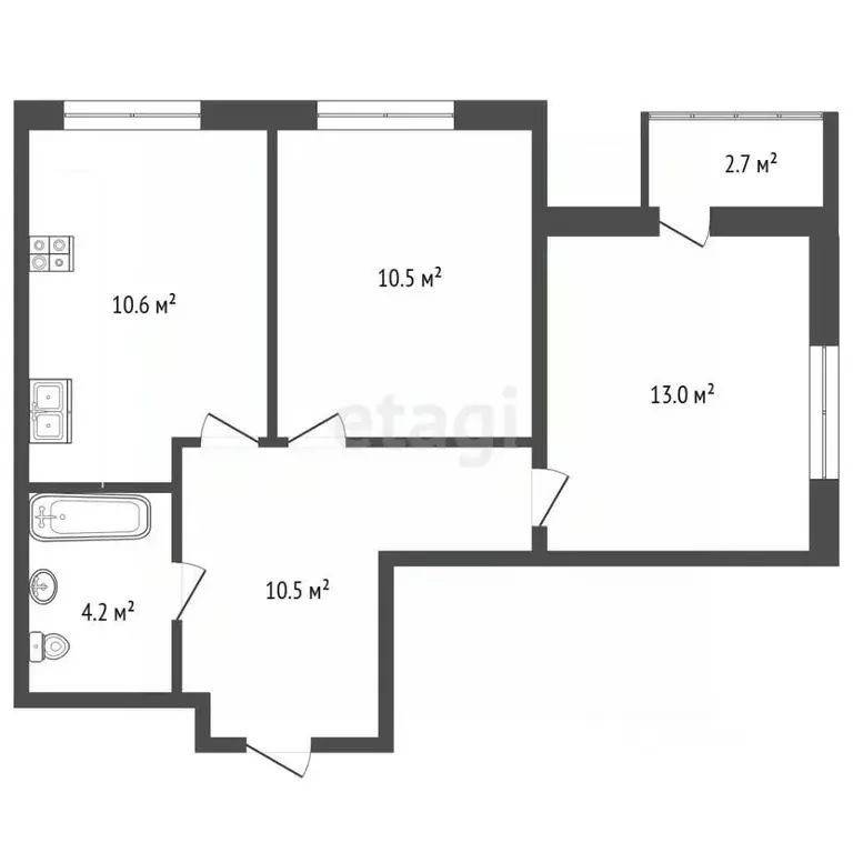 2-к кв. Москва ул. Вешних Вод, 70к4 (50.0 м) - Фото 1