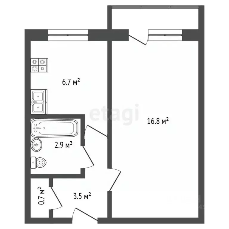 1-к кв. Нижегородская область, Нижний Новгород ул. Радио, 2к2 (31.8 м) - Фото 1