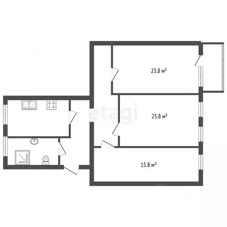 2-к кв. Санкт-Петербург пер. Нестерова, 11 (103.0 м) - Фото 2