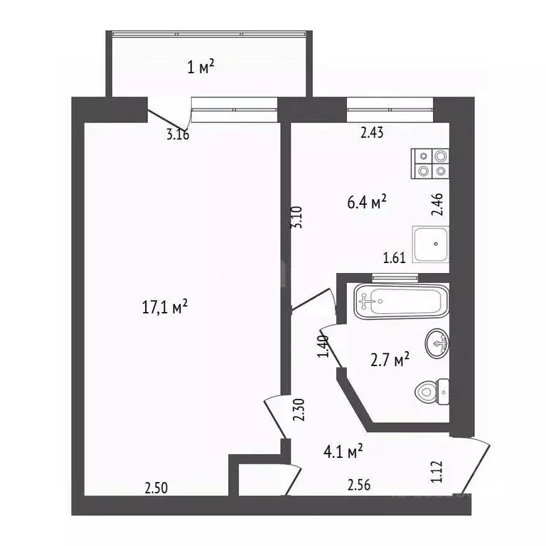 1-к кв. Крым, Саки ул. Ленина (31.0 м) - Фото 2