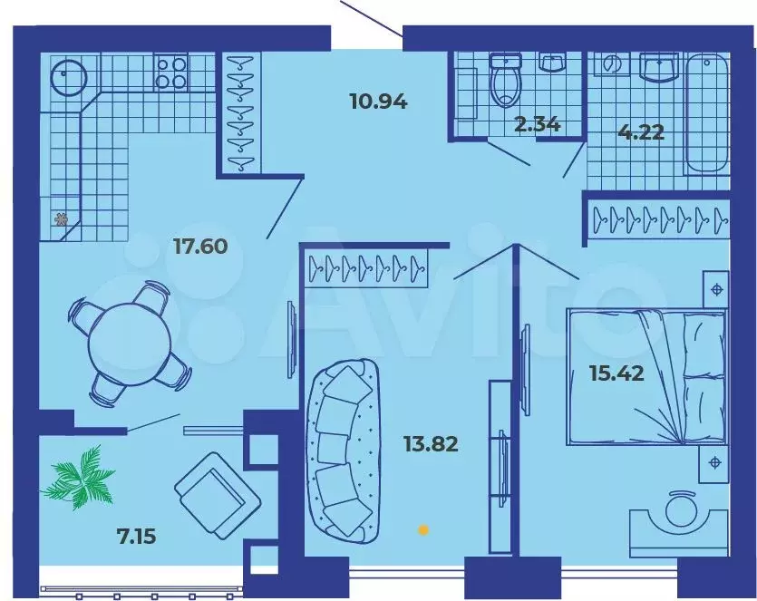 2-к. квартира, 71,5 м, 8/9 эт. - Фото 1