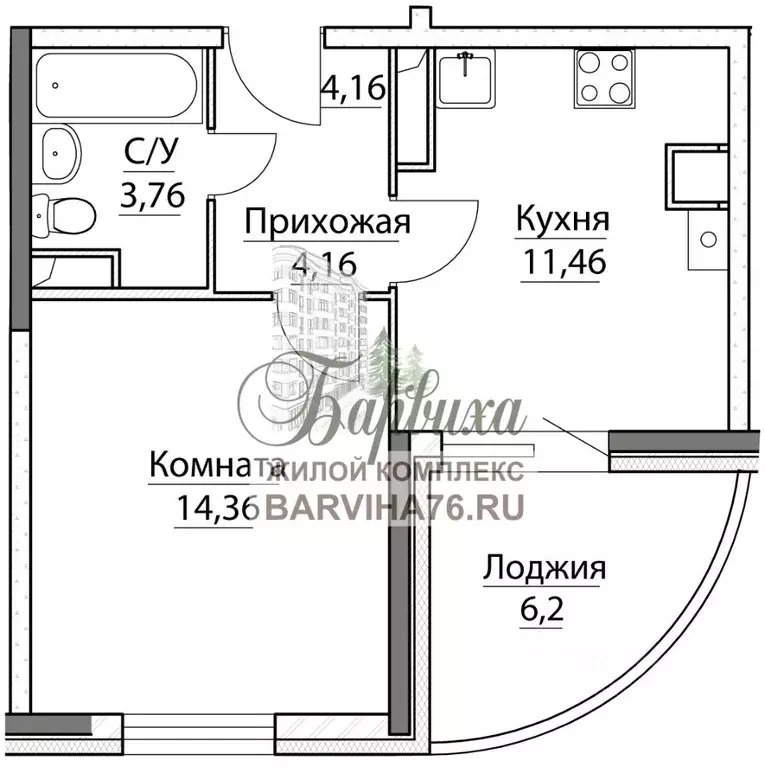 1-к кв. Ярославская область, Ярославский муниципальный округ, пос. ... - Фото 1