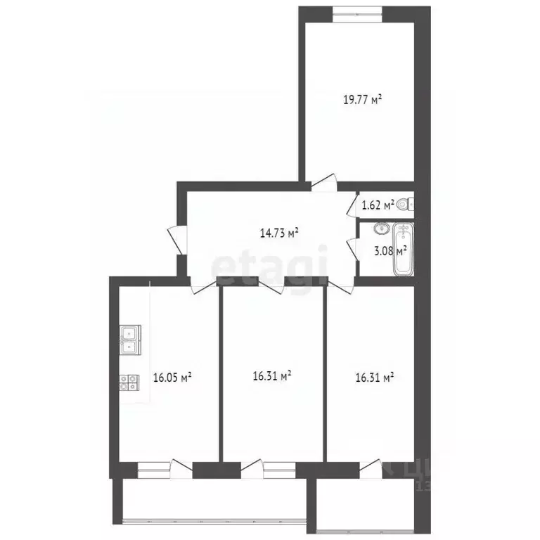 3-к кв. Марий Эл, Йошкар-Ола ул. Зарубина, 12 (103.2 м) - Фото 2
