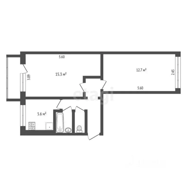 2-к кв. Хабаровский край, Хабаровский район, с. Некрасовка ул. Ленина, ... - Фото 2