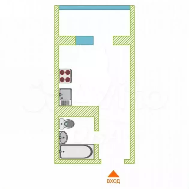 Квартира-студия, 19,8 м, 7/15 эт. - Фото 0