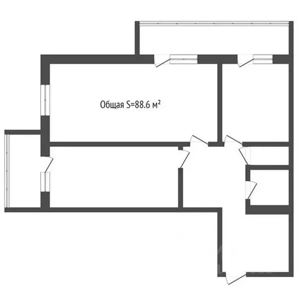2-к кв. Томская область, Томск Базарный пер., 7 (88.6 м) - Фото 1
